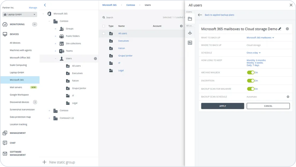 Acronis Backup para Microsoft 365