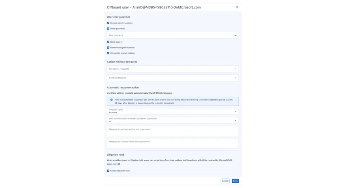 Desativação de usuário