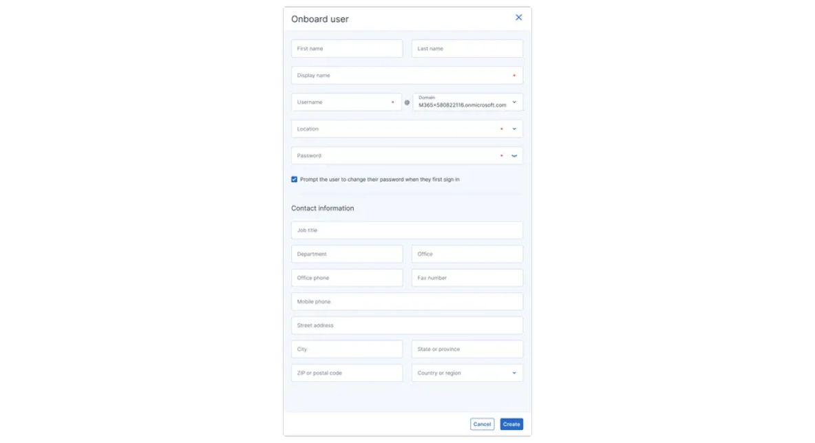 Integração do usuário
